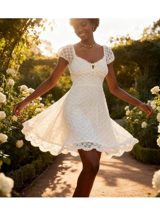 Aeropostale Dresses & Skirts - Aeropostale NWT White Textured Off Shoulder Babydoll Mini Dress Romantic